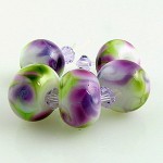 Spring Violet frit on white beads