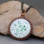 Mountain Fern frit on Off White enamel