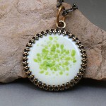 Twist of Lime frit on Off White enamel