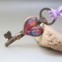 Electroformed boro glass heart skeleton key