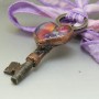 Electroformed boro glass heart skeleton key